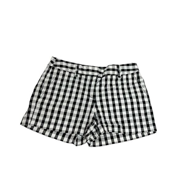 Loft black and white checkered 4” shorts size 2 - Picture 1 of 13